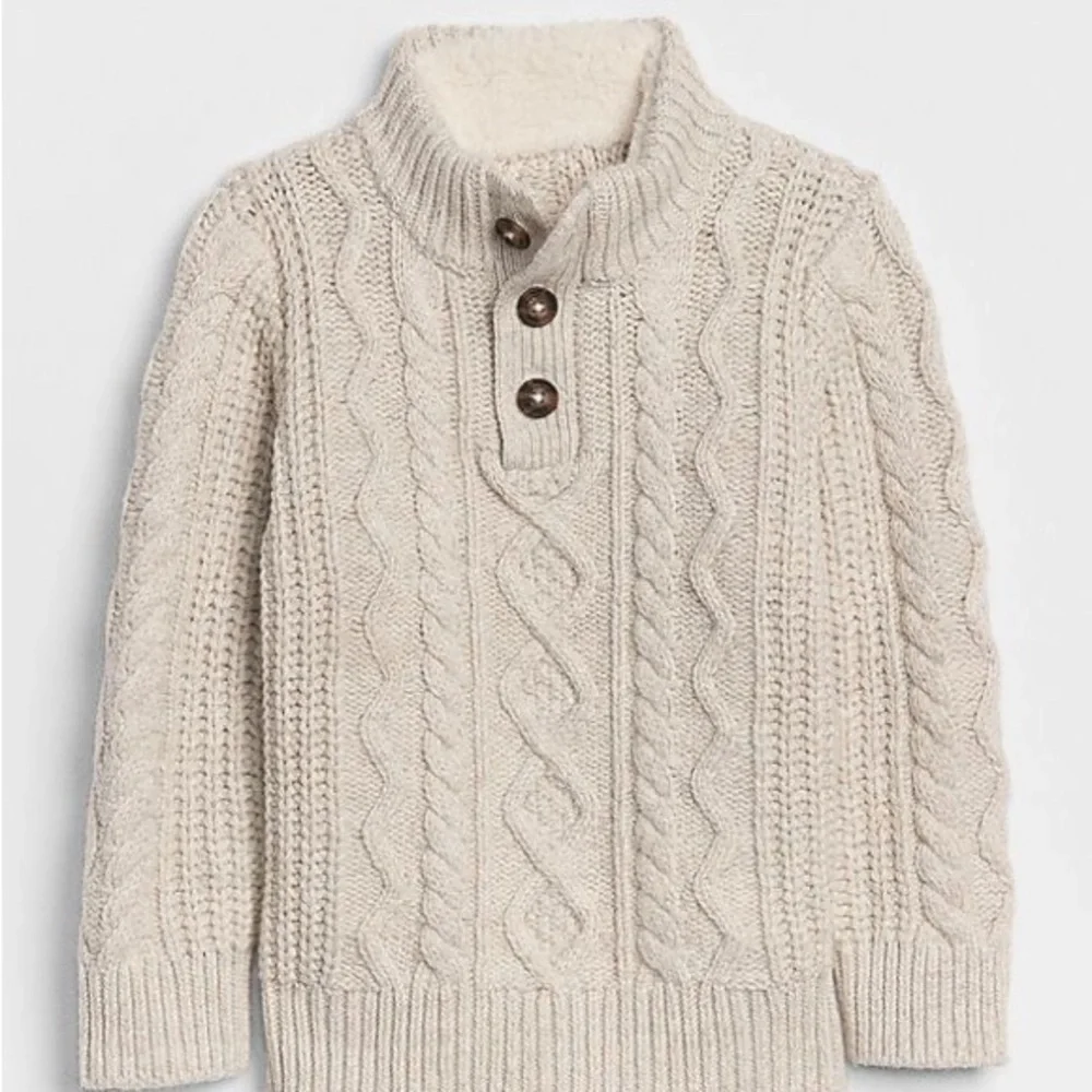 Baby GAP Toddler Beige Cable Knit Turtleneck Sweater
